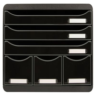Exacompta Bureauladeblok Store-Box Maxi met 6 lades glanzend zwart