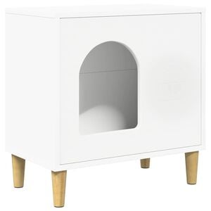 vidaXL Kattenhuis Wit 51 x 30 x 52 cm Bewerkt hout