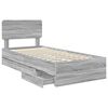 vidaXL Bedframe met lade Grijze Sonoma 75 x 190 cm Geconstrueerd hout