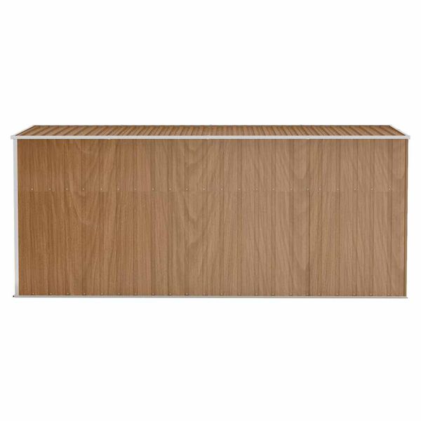 vidaXL Tuinhuis aan de muur 118x382x178 cm gegalvaniseerd staal bruin
