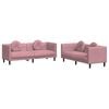vidaXL 2-delige Loungeset met kussens fluweel roze