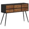 vidaXL Wandtafel met lades 116x30x76 cm massief gerecycled teakhout