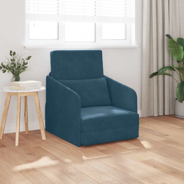 vidaXL Slaapbank Blauw 65 x 80 x 83 cm Fluweel