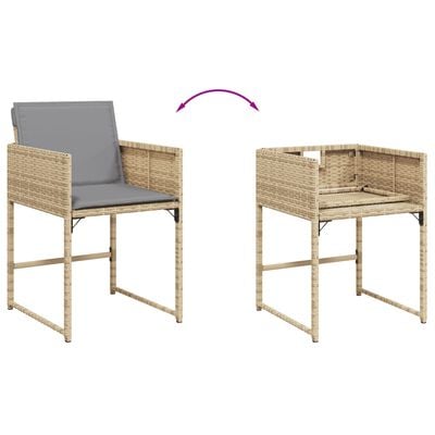 vidaXL 13-delige Tuinset met kussens poly rattan gemengd beige