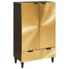 vidaXL Bijzetkast Zwart en Goud 60 x 33,5 x 100 cm Massief Mango Hout