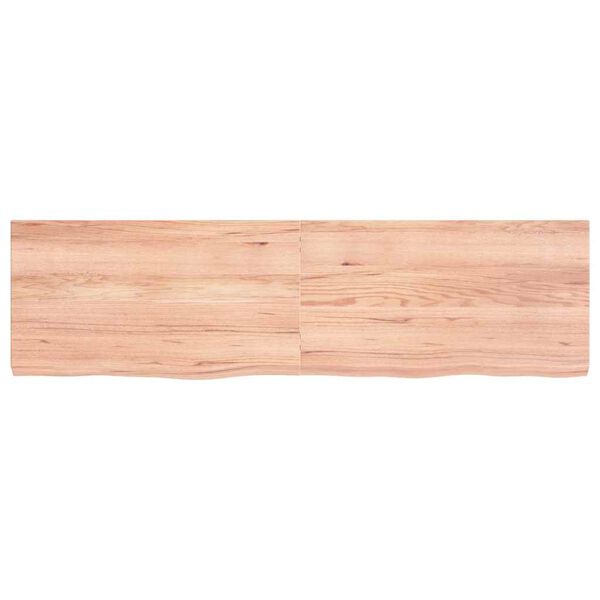 vidaXL Wastafelblad 180x50x(2-6) cm behandeld massief hout lichtbruin