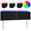 vidaXL Hoofdbord LED 147x16x78/88 cm stof zwart