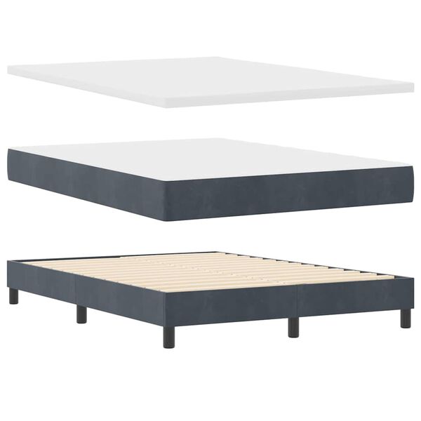 vidaXL Boxspringbed met matras Donkergrijs 190 x 140 cm Polyester