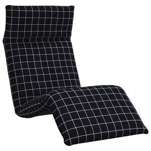 vidaXL Opvouwbare ligstoel Zwart Geruit Patroon 175x54x8,5 cm Oxford Stof