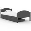 vidaXL Bedframe met 2 lades massief grenenhout donkergrijs 100x200 cm