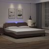 vidaXL Bedframe met LED zonder matras "Zadar" bruin 200x200 cm