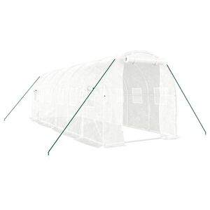 vidaXL Tuinkas met stalen frame 12 m&sup2; 6x2x2 m wit