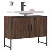 vidaXL Wastafelkast 80x33x60 cm bewerkt hout bruin eikenkleurig