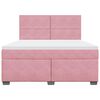 vidaXL Boxspring met matras fluweel roze 180x200 cm