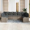 vidaXL Tuin Sofa Set met opslag 9 pcs Grijs poly rattan