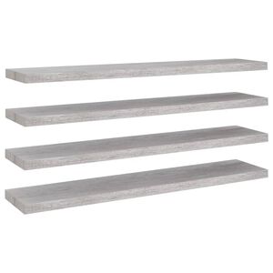 vidaXL Wandschappen zwevend 4 st 120x23,5x3,8 cm MDF betongrijs