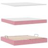 vidaXL Opbergbed met LED met matras Roze 200 x 200 cm Fluweel