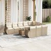 vidaXL 11-delige Tuinset met kussens poly rattan beige