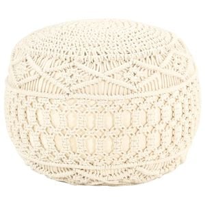 vidaXL Poef macram&eacute; handgemaakt 45x30 cm katoen