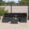 vidaXL Tuin Sofa Set met kussen met opslag 7 pcs Zwart poly rattan