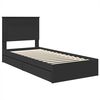 vidaXL Opslag bed met hoofdeinde Zwart 75 x 190 cm Bewerkt hout
