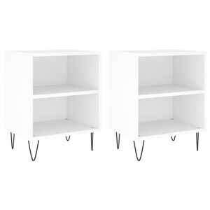 vidaXL Nachtkastjes 2 st 40x30x50 cm bewerkt hout wit