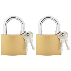 vidaXL U-slot met sleutels 2 st Koper IJzer