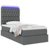 vidaXL Opbergbed met LED met matras Donkergrijs 100 x 200 cm Polyester