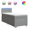 vidaXL Boxspring met matras stof lichtgrijs 80x200 cm