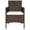 vidaXL 5-delige Loungeset poly rattan bruin