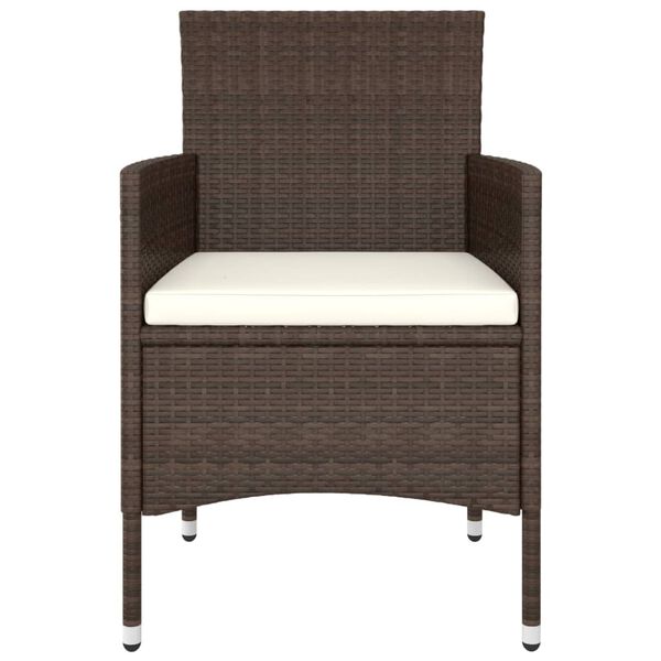 vidaXL 5-delige Loungeset poly rattan bruin