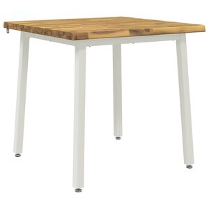 vidaXL 60 x 55 x 75 cm Massief Acaciahout Wit Rechthoekig