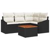 vidaXL Tuinbankenset met kussen 5 pcs Zwart poly rattan
