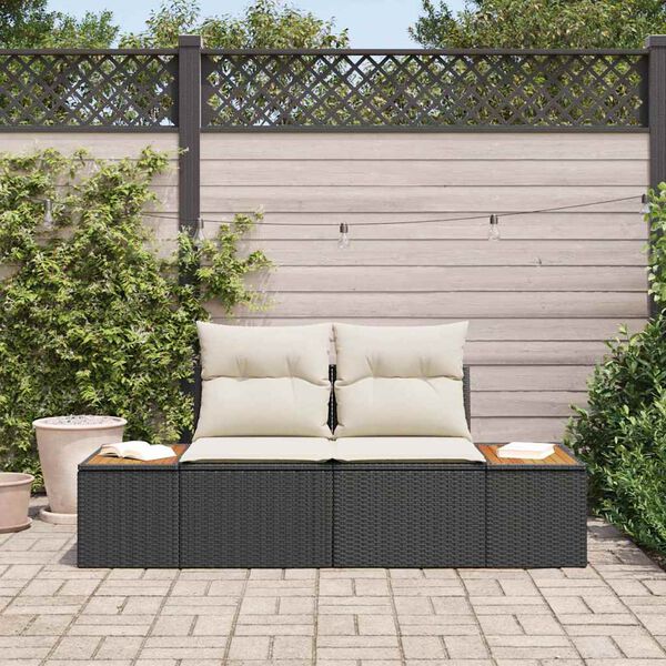 vidaXL Tuinbank Zwart 184 x 62 x 85cm poly rattan