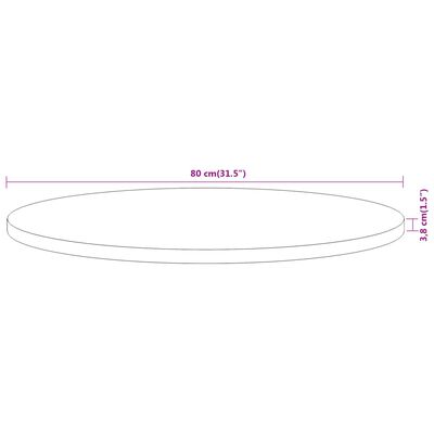 vidaXL Tafelblad rond Ø 80x3,8 cm massief acaciahout