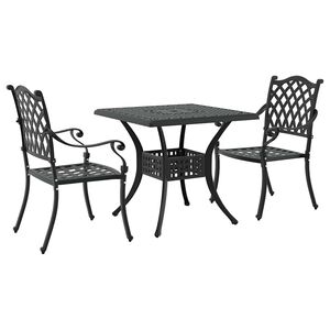vidaXL Tuinset 3 pcs Zwart Gegoten aluminium