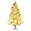 vidaXL Kerstboom met LED en dennenappels en sneeuw 225 cm PVC en PE