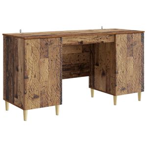 vidaXL Bureau Oud hout 142,5 x 50 x 75 cm Bewerkt hout