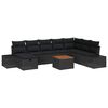 vidaXL Tuin Sofa Set met kussen met opslag 9 pcs Zwart Poly riet