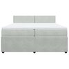 vidaXL Boxspring met matras fluweel lichtgrijs 200x200 cm