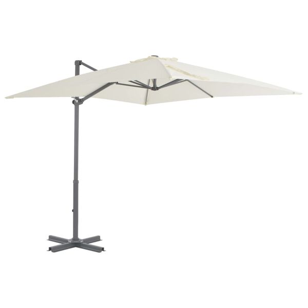 vidaXL Parasol met draagbare voet zandkleurig
