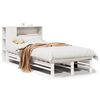 vidaXL Bed met boekenkast zonder matras massief hout wit 90x200 cm