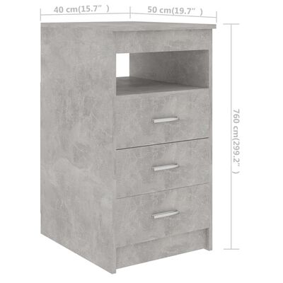 vidaXL Ladekast 40x50x76 cm bewerkt hout betongrijs