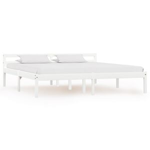 vidaXL Bedframe massief grenenhout wit 160x200 cm