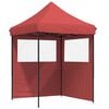 vidaXL Partytent inklapbaar pop-up met 2 zijwanden bordeauxrood