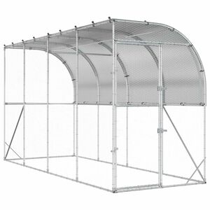 vidaXL Kippenhok Tegen de Muur zilver 600 x 150 x 215 cm