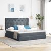 vidaXL Opslag bed met matras Donkergrijs 200 x 200 cm Fluweel