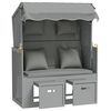 vidaXL Strandstoel met kussens poly rattan en massief hout grijs