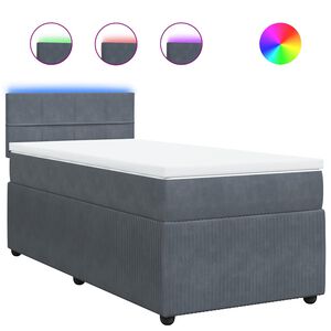 vidaXL Boxspring met matras fluweel donkergrijs 80x200 cm