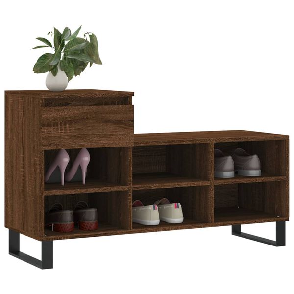vidaXL Schoenenkast 102x36x60 cm bewerkt hout bruin eikenkleur